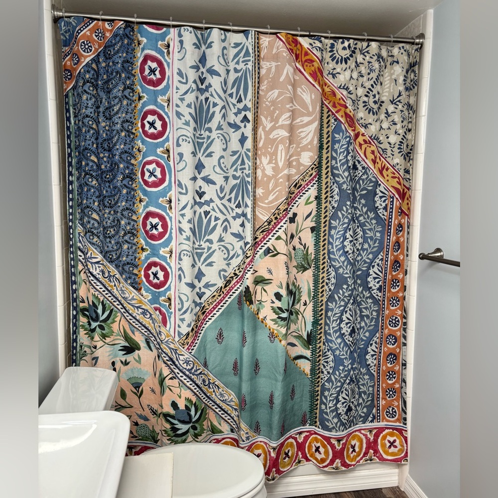 Anthropologie Aurelie Organic Cotton Shower Curtain - Picture 5 of 10